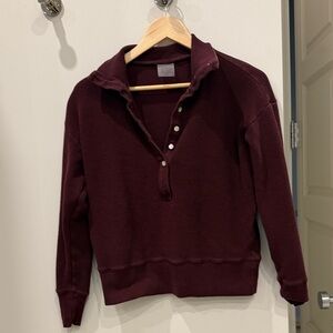 Negative Underwear Burgundy waffle Button-Up